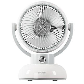 EVEREST EFN12, KREM, 3 Kademeli Hız, Masaüstü Kullanım, Taşınabilir, Dahili 1200mAh Bataryalı, USB Şarj Girişli, Vantilatör