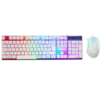 EVEREST KM-198 Kablolu USB Q Trk Beyaz Gaming Klavye - Mouse Set
