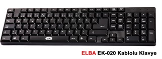 Elba EK-020 F Usb Siyah Türkçe Kablolu Standart Klavye (1.8Mt Kablo Uzunluğu)