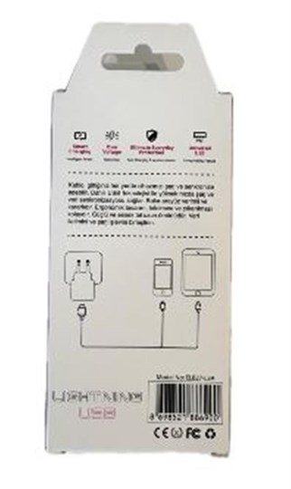 Elba Elb27-IOS 1Mt  iPhone Lightning 3A Hızlı Şarj Hasırlı Şarj Kablosu Beyaz