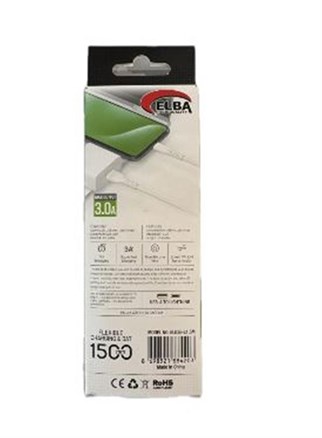 Elba Elb36-L1 1,5Mt  Micro  Beyaz 3A Hızlı Şarj Kablosu