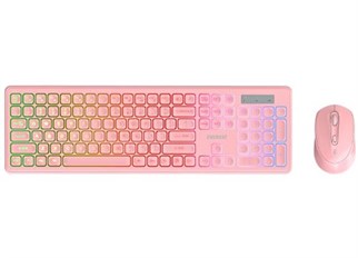 Everest KM-319BT Pembe 2.4G+BT1+BT2 Çoklu Cihaz Bağlantılı Q Set Kablosuz Klavye + Mouse