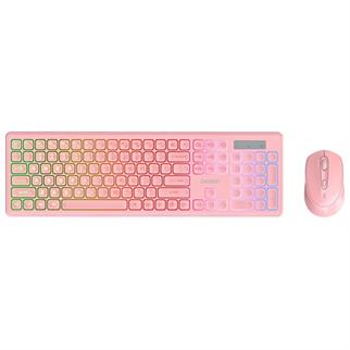 Everest KM-319BT Pembe 2.4G+BT1+BT2 Çoklu Cihaz Bağlantılı Q Set Kablosuz Klavye + Mouse