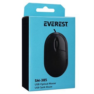 Everest SM-385 K 1.9M Bakır Kablolu USB Siyah 1000dpi Optik Mouse
