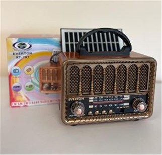 Everton RT-707 Bluetooth-USB-SD-FM Şarjlı  Nostaljik Radyo Solarlı Radyo