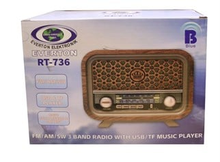 Everton RT-736  Bluetooth-USB-SD-FM Şarjlı  Nostaljik Radyo