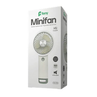 FENY FN-F35, BEYAZ-GRİ, 3 Kademeli Hız, Kancalı, Elde Kullanım, Dahili 500mAh Bataryalı, Type-C Şarj Girişli, Vantilatör