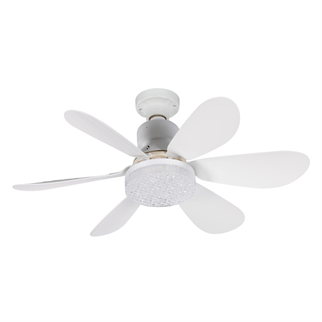 FENY FN-F82, ZEFİRA Crystal, BEYAZ, 3 Kademeli Hız, 30W, 52cm Pervane Çapı, 3 Renk Işık, Ultra Sessiz, Tavan Vantilatörü, Kumandalı, Vantilatör