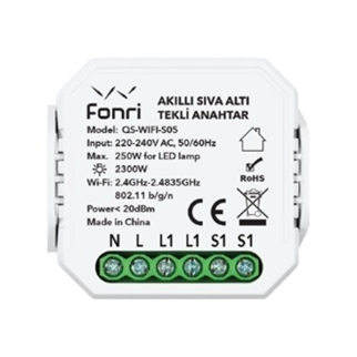 FONRI Kablosuz Akıllı Sıva Altı Perde/Panjur Anahtarı