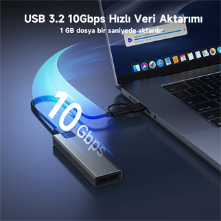 FRISBY FHC-M2315 Type-C USB 3.1 - M.2 NVMe PCIe SSD Alüminyum Disk Kutusu