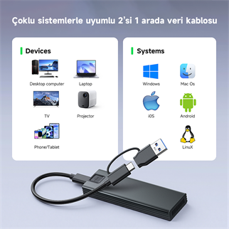 FRISBY FHC-M2315 Type-C USB 3.1 - M.2 NVMe PCIe SSD Alüminyum Disk Kutusu