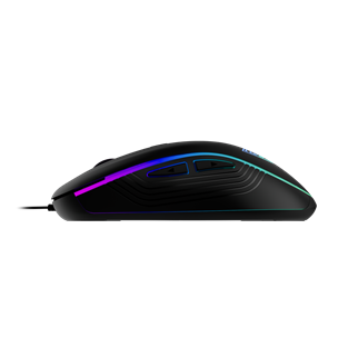 GAMDIAS AURA GS3, Çok Renkli Aydınlatma,  USB Kablolu, 6 Programlanabilir Buton, Gaming Mouse, 3.600 DPI, Siyah
