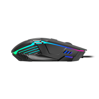 GAMDIAS AURA GS4, Çok Renkli Aydınlatma,  USB Kablolu, 6 Programlanabilir Buton, Gaming Mouse, 3.600 DPI, Siyah
