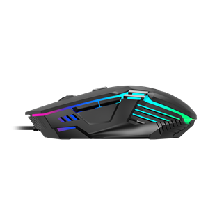 GAMDIAS AURA GS4, Çok Renkli Aydınlatma,  USB Kablolu, 6 Programlanabilir Buton, Gaming Mouse, 3.600 DPI, Siyah