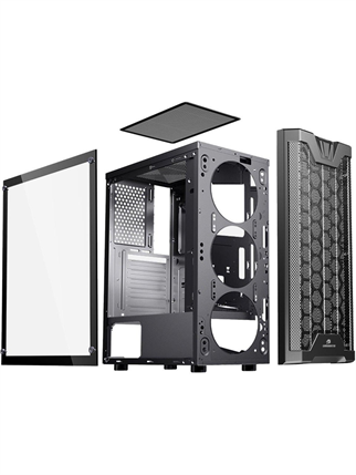 GAMEBOOSTER GB-G3601B 4-RGB Fanlı Gaming Mid-Tower PC Kasası