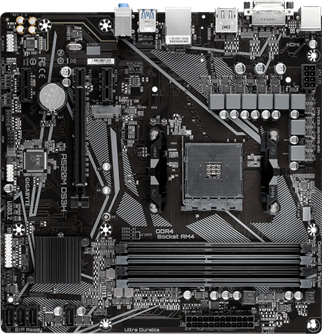 GIGABYTE A520M-DS3H V2 DDR4 M2 PCIe NVME HDMI DVI DP PCIe 16X v3.0 AM4 mATX