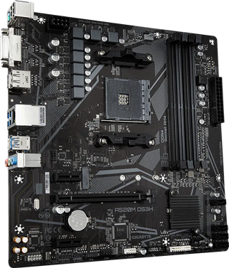 GIGABYTE A520M-DS3H V2 DDR4 M2 PCIe NVME HDMI DVI DP PCIe 16X v3.0 AM4 mATX