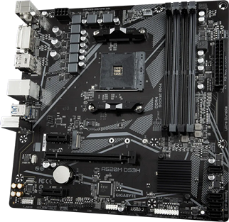 GIGABYTE A520M-DS3H V2 DDR4 M2 PCIe NVME HDMI DVI DP PCIe 16X v3.0 AM4 mATX