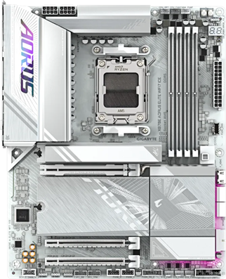GIGABYTE X870E-A ELITE WIFI7 ICE DDR5 HDMI-DP TYPEC PCIE 5.0 AM5 ATX BEYAZ