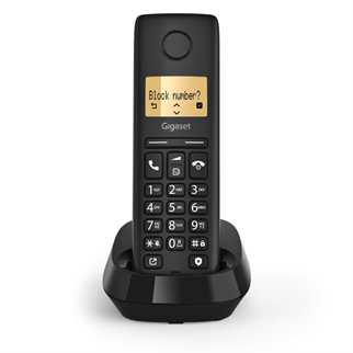 GIGASET PURE 100, Dect Telefon, Siyah, 14 Saat Konuşma, 180 Saat Bekleme, 50 Kişilik Rehber