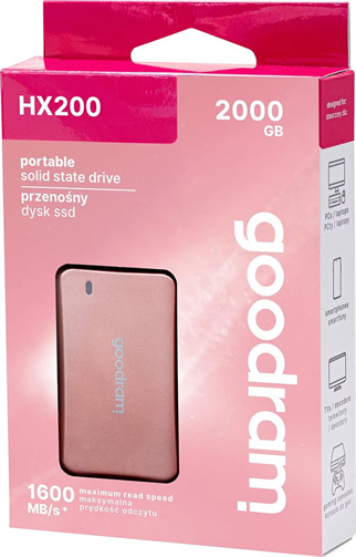 GOODRAM 2TB HX200 SSDPR-HX200-2K0-RG 1600-1500MB/s TYPEC SSD Harici Disk Rose