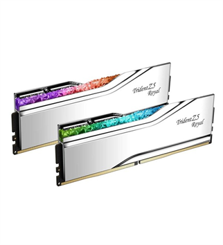 GSKILL 96GB (2X 48GB) DDR5 6400MHZ CL32 RGB DUAL KIT PC RAM / TRIDENT Z5 ROYAL SILVER F5-6400J3239F48GX2-TR5S