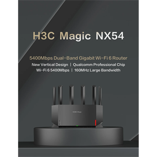 H3C Magic NX54, Dual Band, WiFi 6, 5400Mbps, 4Port GigaBit, 6ad Anten, Masaüstü, Router, Access Point