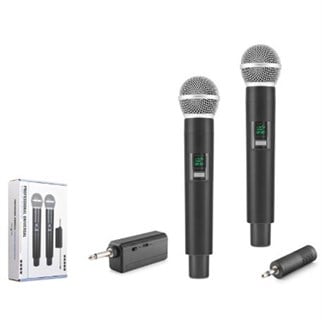 HADRON HDX2802 UHF Kablosuz 2 Mikrofonlu Set 6.35 mm Siyah