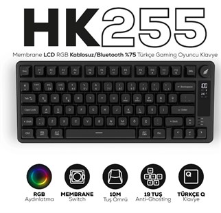 HAWK GAMING HK255B MEMBRANE LCD RGB KABLOSUZ BLUE
