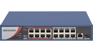 HIKVISION 16port PoE 130w 10/100 Yönetilemez Switch DS-3E0318P-E/M(B)
