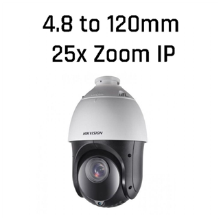 HIKVISION DS-2DE4425IW-DE, 4Mpix, 4,8-120mm Lens, 25X Optik Zoom, 100Mt Gece Görüşü, SD Kart, PoE, Ses Giriş Çıkış, H265+, Speed Dome PTZ IP Kamera (Ayak Dahil)