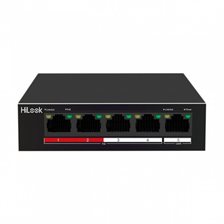 HILOOK NS-0105P-35(B), 4 Port, Megabit, PoE 35W, 1 Port Megabit Uplink, Long Range 250Metre, Yönetilemez, Masaüstü Switch