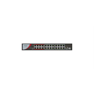 HILOOK NS-0326P-230(B), 24Port, Megabit, PoE 230W, 1 Port GigaBit Lan, 1 Port GigaBit SFP, Long Range 250Metre, Yönetilemez, Masaüstü Switch