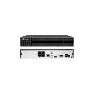 HILOOK NVR-104MH-C/4P, 4Kanal PoE, 8Mpix, H265+, 1 HDD Desteği, 1080P Kayıt, 80Mbps Bant Genişliği, NVR