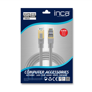 INCA 1metre CAT8 S/FTP ICAT8-01G Gri Patch Kablo