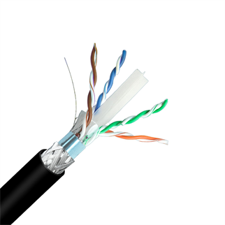 INCA 500metre CAT6 S/FTP 23AWG Siyah Makara Outdoor Makaralı LSZH Kablo 0.50mm ICAT6-500AG
