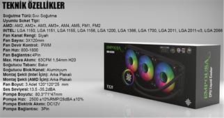 INCA ISS-03XN 3X120 360 ARGB Kumandalı AM5+1700P Cpu Sıvı Soğutma(Intel LGA 1200-115X-2011)