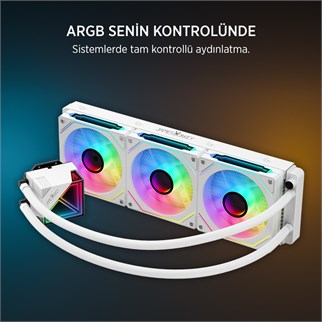 James Donkey Lugis JDC360 ARGB 360mm Beyaz Sıvı İşlemci Soğutucu AM5 ve LGA1700 Uyumlu