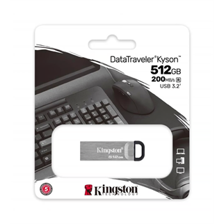 KINGSTON DTKN/512GB USB 3.2 Data Traveler Kyson Flash Disk (Siyah-Gri)