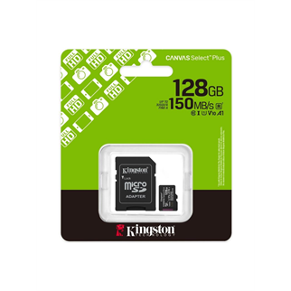 KINGSTON SDCS3/128GB, Canvas Select Plus Gen3 A1, 100Mb/s, MicroSD Kart Bellek (SD Adaptörlü)