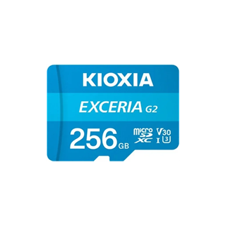 KIOXIA 256GB ExceriaG2, LMEX2L256GG2, U1 V30 4K,  CL10, 100Mb/s, MicroSD Kart Bellek (SD Adaptörlü)