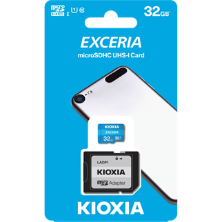 KIOXIA 32GB Exceria, LMEX1L032GG2, UHS-1,  CL10, 100Mb/s, MicroSD Kart Bellek (SD Adaptörlü)
