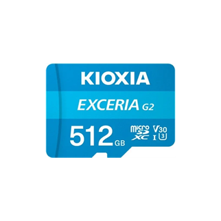 KIOXIA 512GB ExceriaG2, LMEXL512GG2 U1 V30 4K,  CL10, 100Mb/s, MicroSD Kart Bellek (SD Adaptörlü)