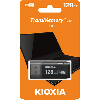 KIOXIA U301K 128GB USB 3.2 Gen1 TransMemory Flash Disk (Siyah)