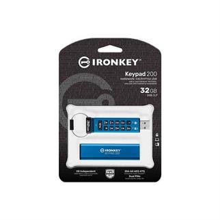 Kingston IKKP200-32GB 32GB IronKey Keypad 200, FIPS 140-3 Lvl 3 (Pending) Flash Bellek