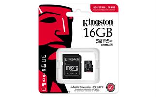 Kingston SDCIT2-16GB 16GB microSDHC Industrial C10 A1 pSLC Card + SD Adapter Hafıza Kartı
