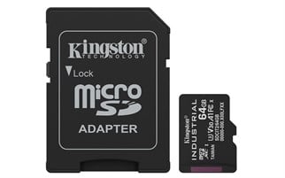Kingston SDCIT2-64GB 64GB microSDXC Industrial C10 A1 pSLC Card + SD Adapter Hafıza Kartı