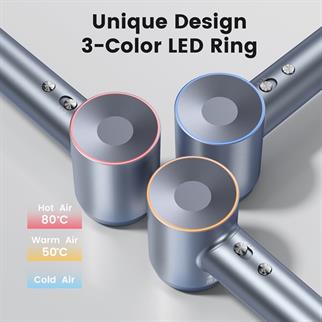 LAIFEN Swift Gümüş/ Mavi 1600W 3 Başlıklı Yüksek Hızlı Saç Kurutma Makinesi