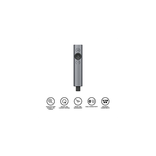 LOGITECH 910-004861, Spotlight Wireless Presenter, Sunum Cihazı (Gri)