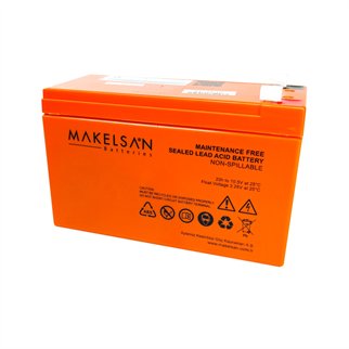 MAKELSAN 12V 9Ah, Bakımsız, Kuru Akü. UPS için Uygundur.